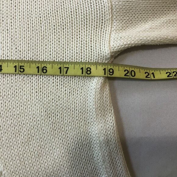 Charming Charlie Sweater Women M Ivory Open Knit Pullover Stretch Hi Low Casual - Picture 6 of 12